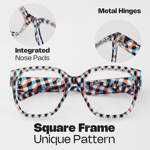 Image of Zeelool Blue Light Blocking Glasses, Square Glasses Frame for Women Eyeglasses with Non-prescription Clear Lenses ZJGP347466