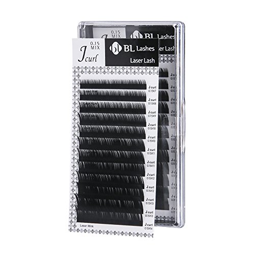 Eyelash Extension BL Laser Lash J Curl Mix 8 Sizes in 1 Tray (JX0.15mm)