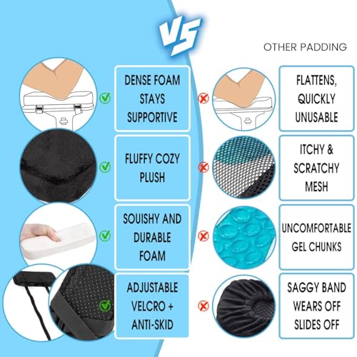 Image of Clefairy 2 Pack Thick Armrest Pads Memory Foam Office Chair Arm Pads - Office Chair Armrest Covers Provide Elbow Cushion and Relieve Pressure, Ergonomic Desk Chair Arm Covers