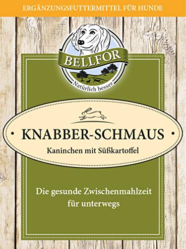 Bellfor Knabber-Schmaus Getreidefrei Hundekekse mit frischem Kaninchenfleisch – 100 g. Glutenfreie Hundeleckerli, geeignet für Hunde mit empfindlichem Magen. Hundekekse zur Zahnpflege