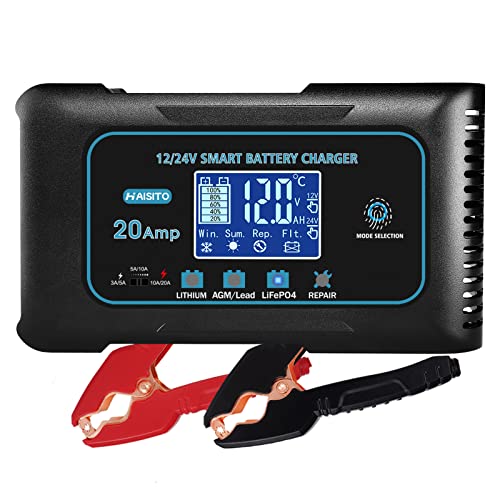 Battery Charger 0-20A 12V/24V Lithium LiFePO4 Lead Acid Fully Aut...