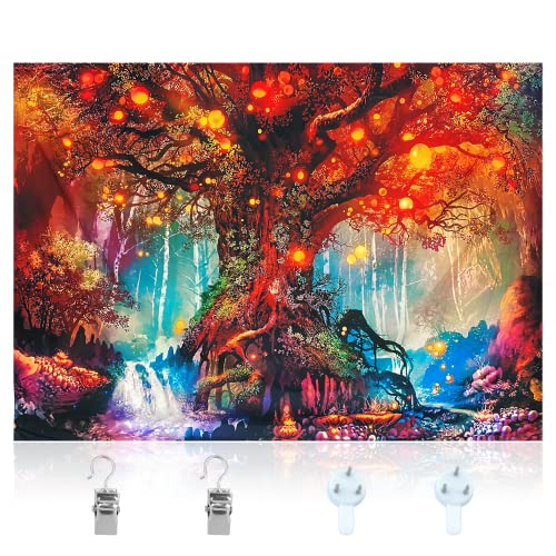 Tapices del Castillo del Bosque, Tapiz Abstracto Hippie Tapiz de Cuento de Hadas, Tapestry Decoración,（150cm × 200cm）Aplicar para Tapestry Decoración de Pared para Dormitorio Sala de Estar