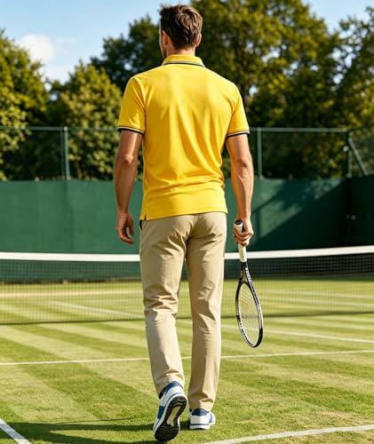Camisetas polo para hombre de SECOOD, camisa casual de manga corta con cuello y bolsillo, transpirable y secado rápido, ideal para golf miniatura 3