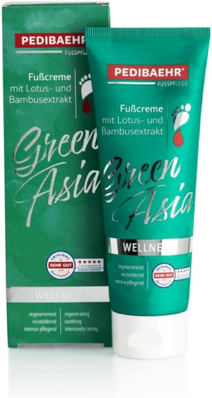 Pedibaehr Green Asia Foot Cream, Lotus and Bamboo Extract, with Panthenol, Diabetics, Moisture 125 ml