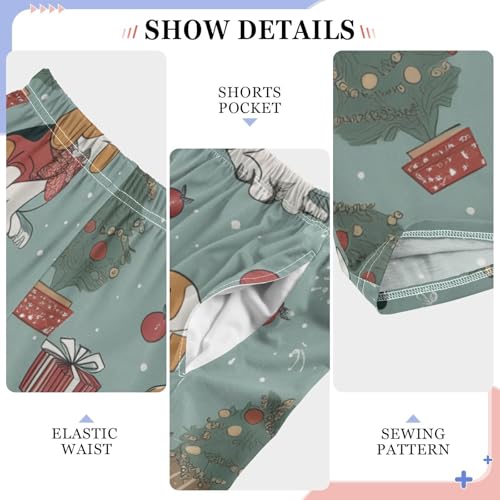 ZZXXB Beagle Christmas Tree Boys Long Pants Soft Trousers Elastic Waist Kids Lounge Bottoms with Pockets S-XL4