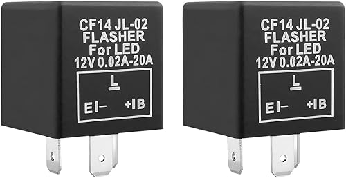 Bittwee 2 unidades de 3 pines CF-14 CF14 EP35 relé intermitente electrónico para automóvil compatible con 12V 0.02A-20A, bombillas LED de señal de
