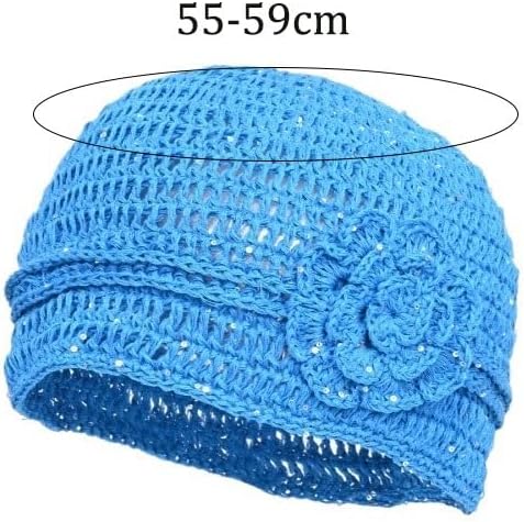 Handmade Flower Knitted Cap Women Breathable Versatile Woolen for Winter Beige