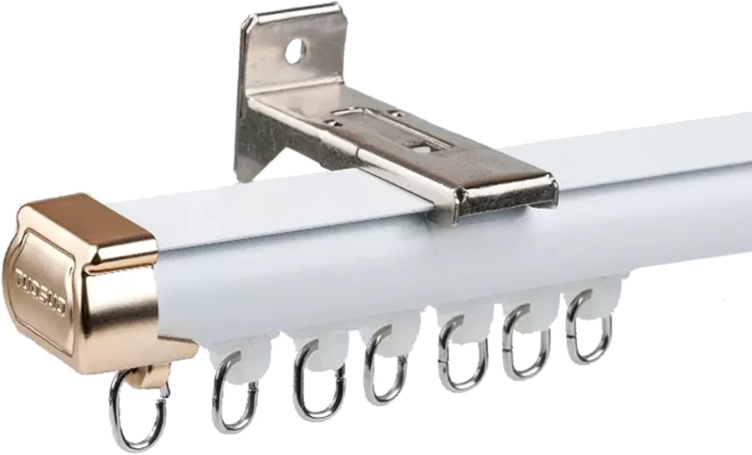 Ceiling Curtain Track Hospital Curtain RV Curtain Straight Curtain Track, for Window Room Divider Kitchen Bathroom, Aluminum Curtain Rod Ceiling or Wall Mount, Sliding Curtain Track with Accessories (