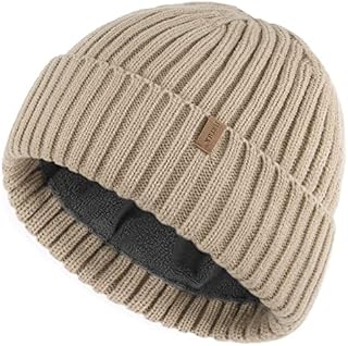FURTALK Beanie Hat Men Women Fleece Lined Winter Hats Warm Thermal Hat Knit Cuffed Beanie Unisex Plain Skull Cap