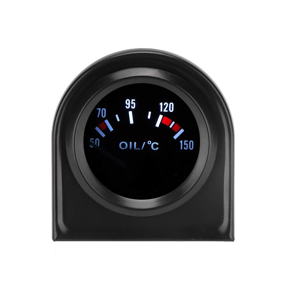 Jauge de température d'huile de 52 mm, jauge de température d'huile de pointeur de voiture de lumière LED de 2 pouces 50-150 ℃