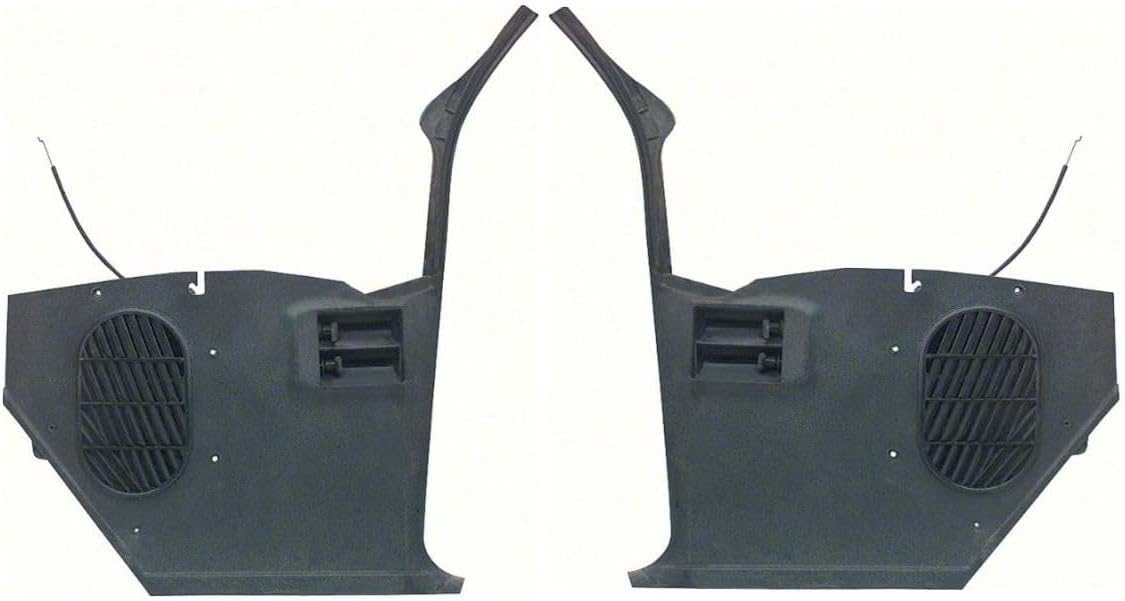 Left and Right Hand Kick Panel Set without A/C for Chevy for Camaro 1969 Black