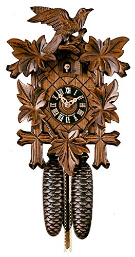 German Black Forest Cuckoo Clock with Five Leaf One Bird