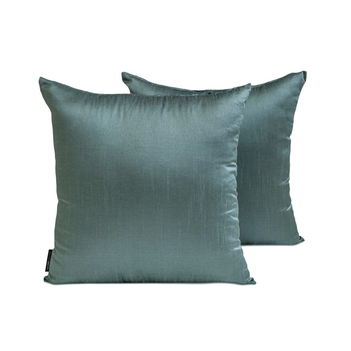 Smoky Green Art Silk Lumbar Cushion Covers 35x65 cm, Pack of 2 Solid Plain Luxury Accent Cushion Cover for Sofa, Couch, Bed, Living Room, Bedroom & Modern Home Décor - Smoky Green Luxury