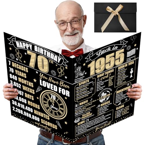 Turypaty Large 70th Birthday Card With Envelope