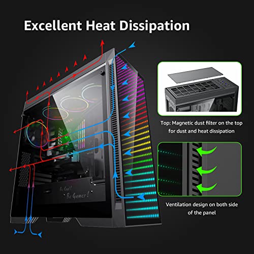 Image of Gaming Case Full Tower, with Tempered Glass Side Panel & ARGB LED Mirror, Supports 7x120mm Fans, GAMEMAX Abyss-TR