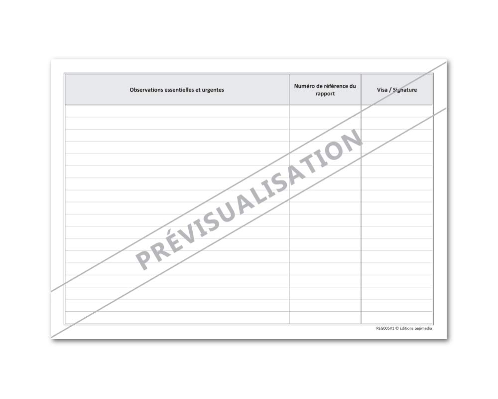 Registre Unique de Sécurité - Obligations légales en matière d'hygiène et de sécurité - Format A4-64 pages - LEGIMEDIA ÉDITIONS