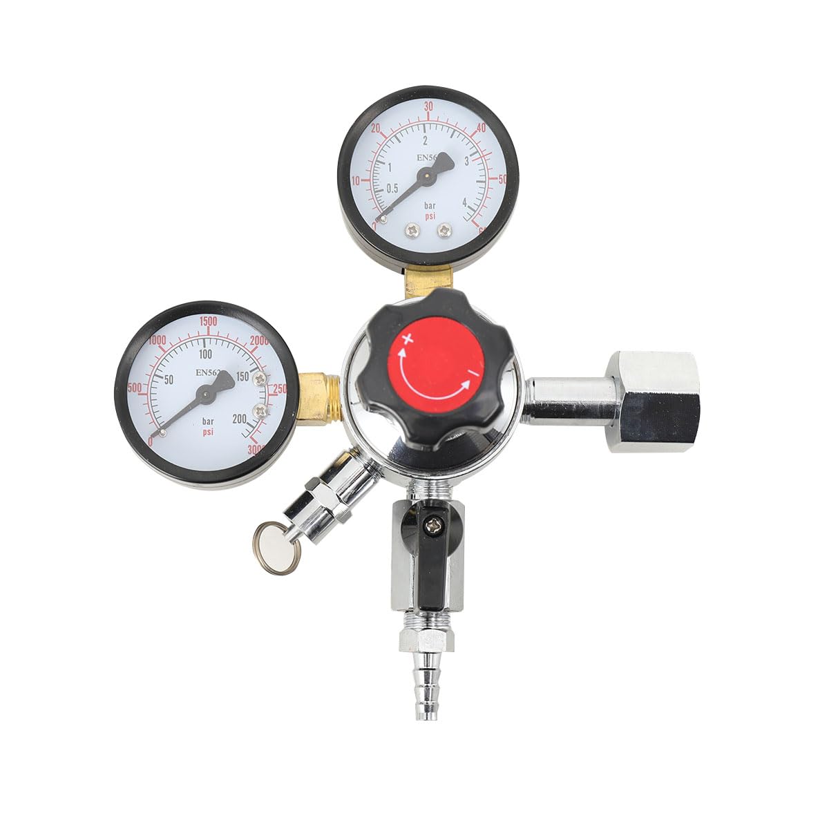 Druckminderer Co2,Druckminderer Gasflasche Co2 Bier,Adapter Keg Sicherheitstank Druck Co2 Regler Bier Soda Keg Druckentlastungsventil Home Brew Bier Gasleitung W21.8
