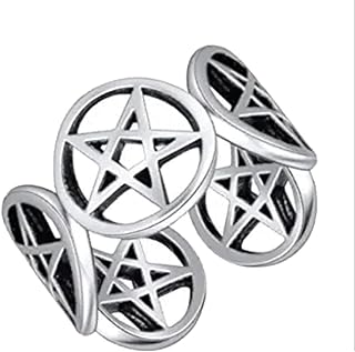 Pentagram Pentacle Ring Re-sizable Sterling Silver Sabrina Teenage Witch Hocus Pocus Satanist Satan Spooky Halloween Horror Lucifer Sigil Satanic Goth Horror Witchcraft Goth Gothic (PNTGRMRNG)