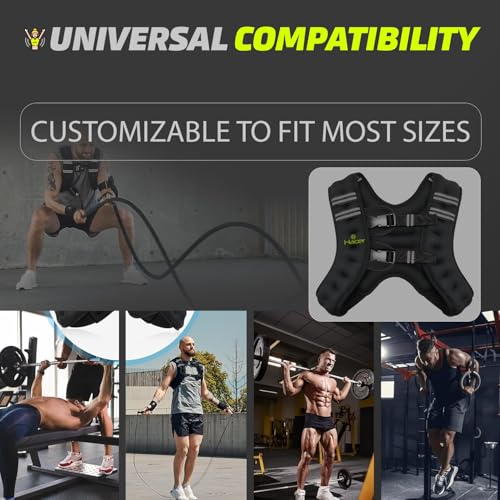 Image of HACER Weighted Vest with Sand Filling Strength Training Equipment Adjustable Straps Pockets Weights for Men and Women Gym Workout Running (Pack of 1, Black, 5kg)