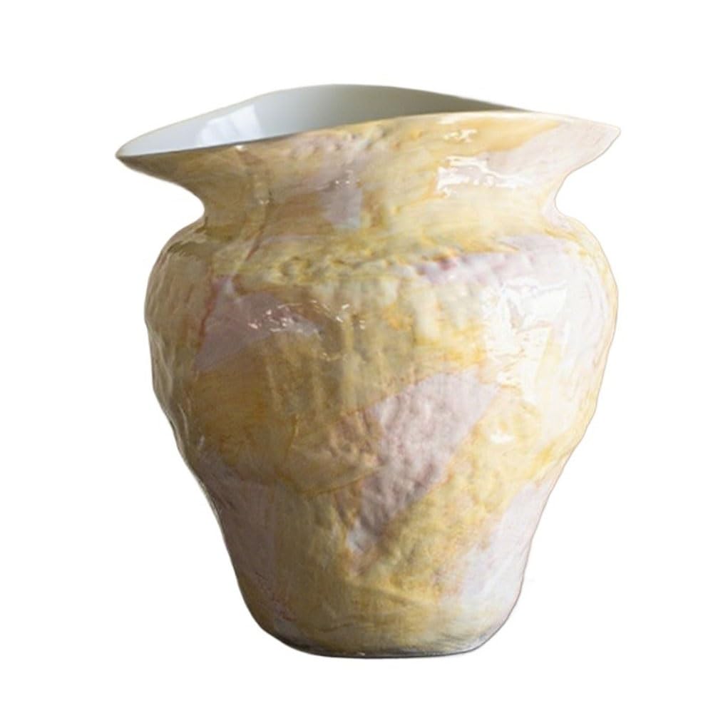 Painted Ceramic Vase Home Decor for Tabletop Wall Flower Arranger for Fresh Dried Flowers Office Decor(Large)
