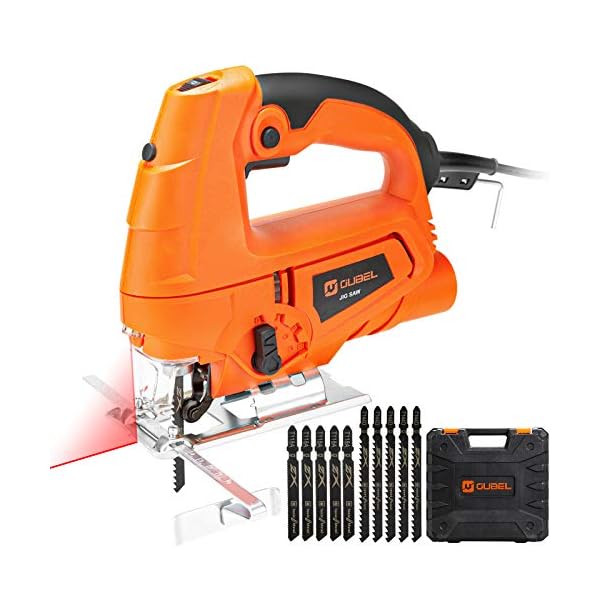 Oubel Stichsäge 800W mit 10pcs HCS Sägeblätter, 3000SPM, mit Laserführung, -45 °bis 45° Schnittwinkel, 4 Orbital und…