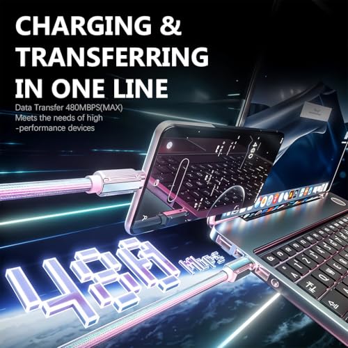 Image of Verilux 2-in-1 PD 65W Type C Cable Fast Charging with Phone Lanyard, 3.3Ft /1M Nylon Type C to C Cable Supports 480MBPS Data Sync for iPhone 17 /17 Pro /17 Pro Max /16 /15 Series, Galaxy S25 /S24 /S23 /S22