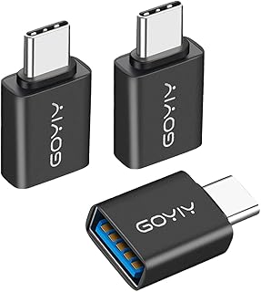 [10Gbps]GOYIY USB C to USB Adapter, USB C Male to USB Female Adapter,USB3.2 Gen 2,3-Pack,Compatible with MacBook Pro/Air, iMac, iPad Mini/Pro,Phones and Other Type C or Thunderbolt 4/3 Devices(Black)