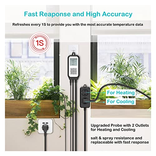 Smart Temp Control Double Relais Chauffage Refroidissement pour Serre - 4