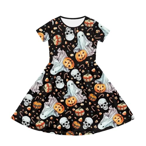 Image of Short Sleeve Dress for Girls with Pockets Cute Toddler Girl Clothes Summer 2-12