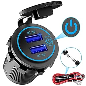 Quick Charge 3.0 Dubbele USB-Oplader Auto, Waterdichte 12V / 24V USB-Uitgang QC 3.0 Dubbele Oplader Met…