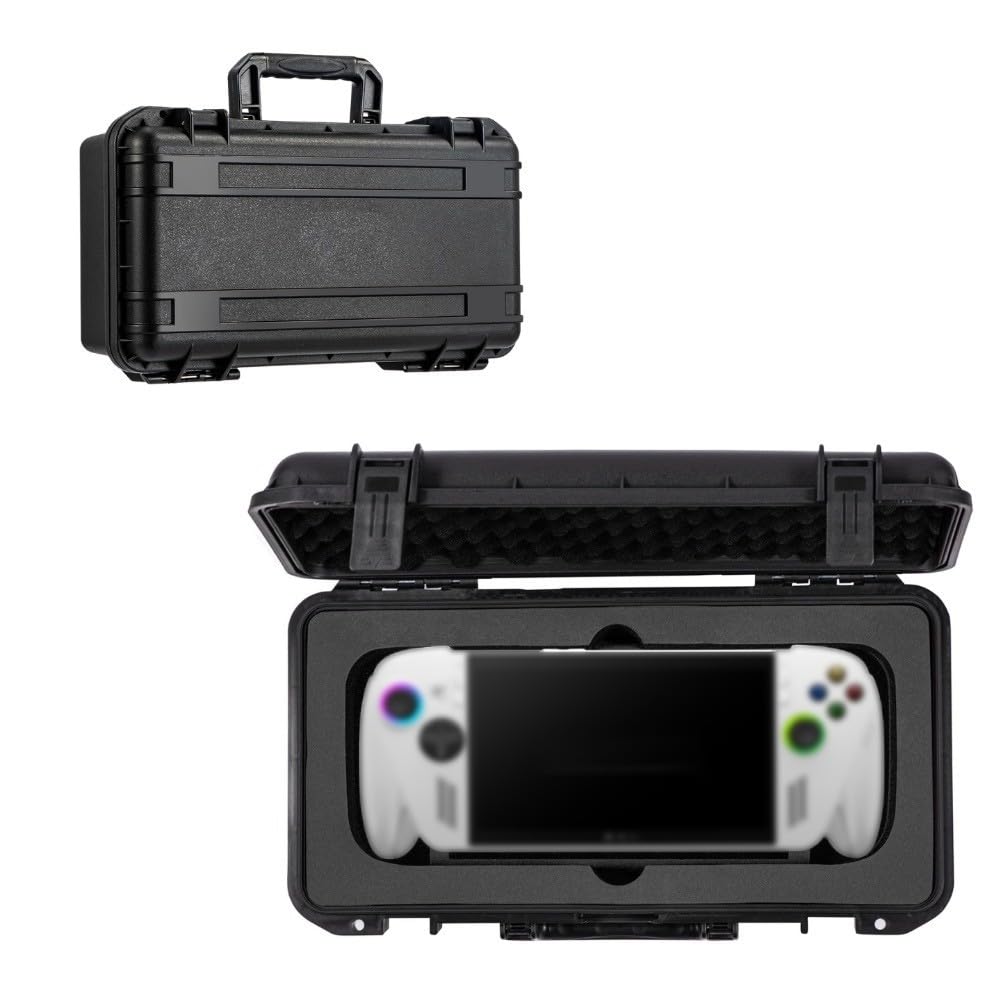 Scatola di immagazzinaggio portatile per ROG X, custodia protettiva compatta in PP con spazio per accessori per console portatile Xbox X, nero, 38 x 21 x 13 cm