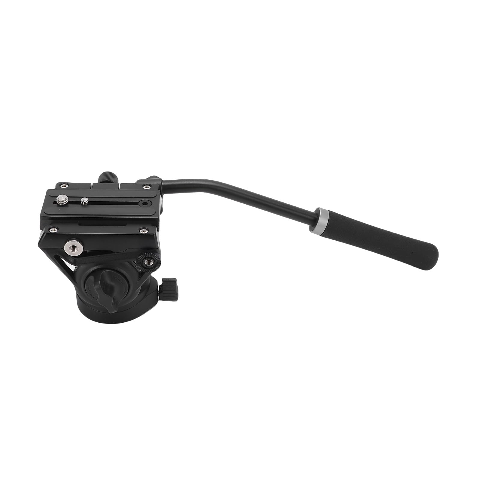 ASHATA Treppiede per Videocamera Testa con Trascinamento per Videocamere DSLR, Treppiede in Alluminio Resistente con Testa Panoramica, Ideale per la Fotografia di Vlogging