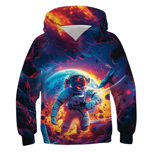 Image of Belovecol Boys Hoodies 3D Printed Hooded Sweatshirts with Pocket for 6-16Y | Pullover Hooded Style Pattern All-over Printed Long Sleeve Non-Fleece Soft Lightweight Tops for Kids