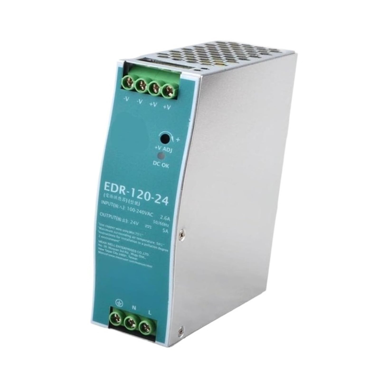 Alimentation Rail DIN EDR-120-24 de haute précision pour systèmes industriels