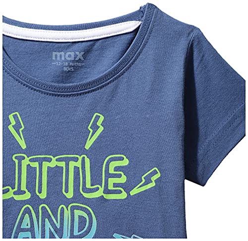 Image of Max Boys Typographic Print Crew Neck Regular Fit T-Shirt