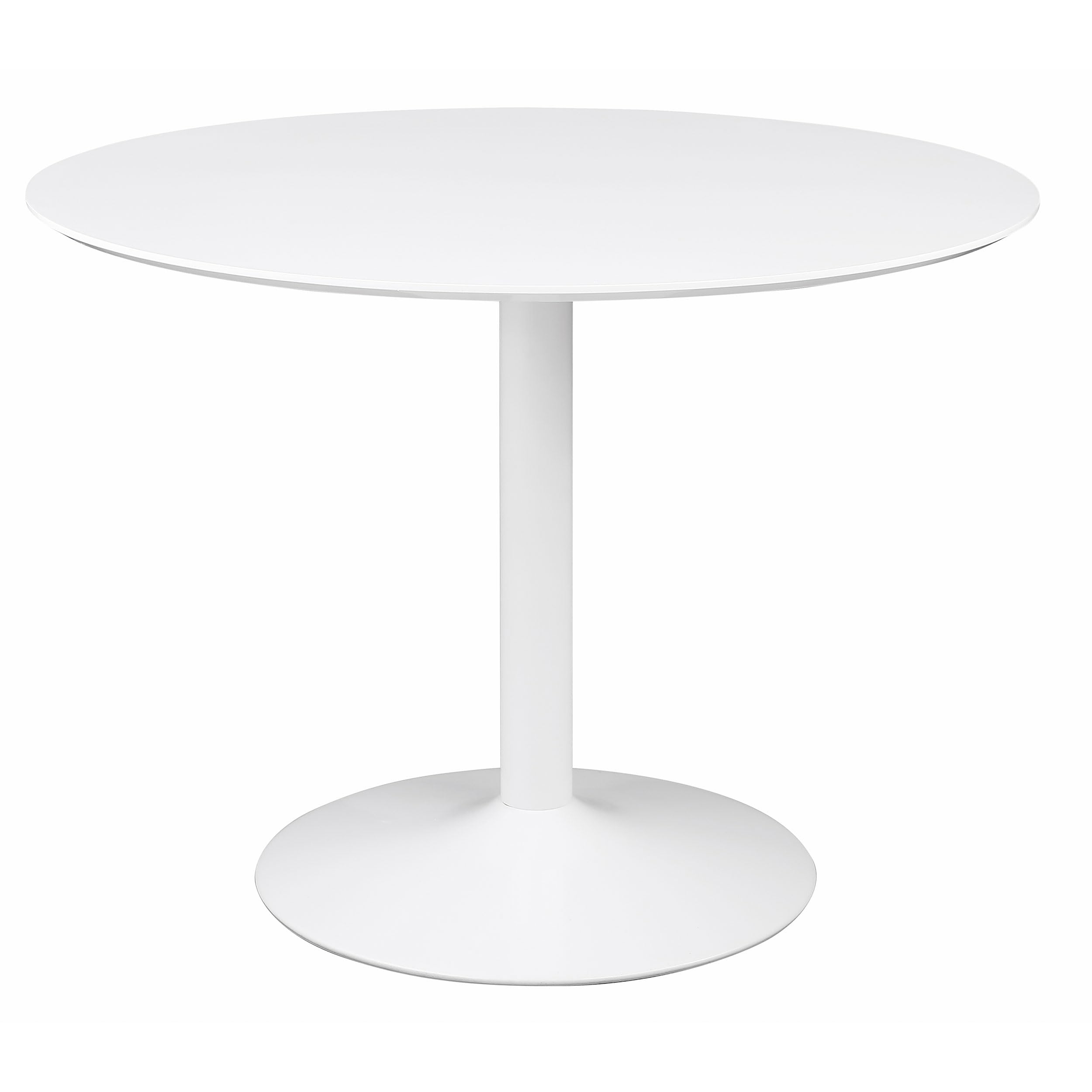Coaster Home Furnishings - Lowry - Wood - Round Dining Table with Pedestal Base - Dining Room, Kitchen - 40-Inch - White - 105261