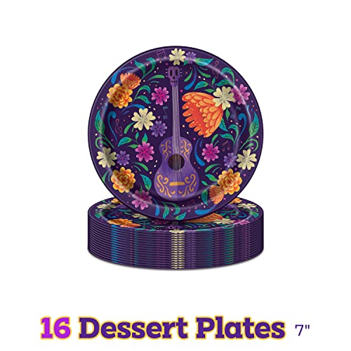 Coco Birthday Party Supplies | Coco Party Decorations | Includes Coco Plates And Napkins, Dessert Plates, Table Cover, And Banner | Disney Coco Birthday Supplies Serves 16 #TOP2