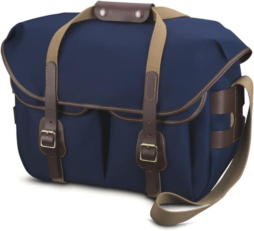 Billingham Hadley Large Pro - Navy Canvas/Chocolate Leather