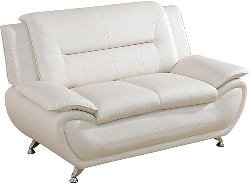 Miniatura 18 de Cómodo sofá moderno de piel sintética para sala de estar pequeña, dormitorio, oficina, apartamento para espacios pequeños (negro y rojo, asiento