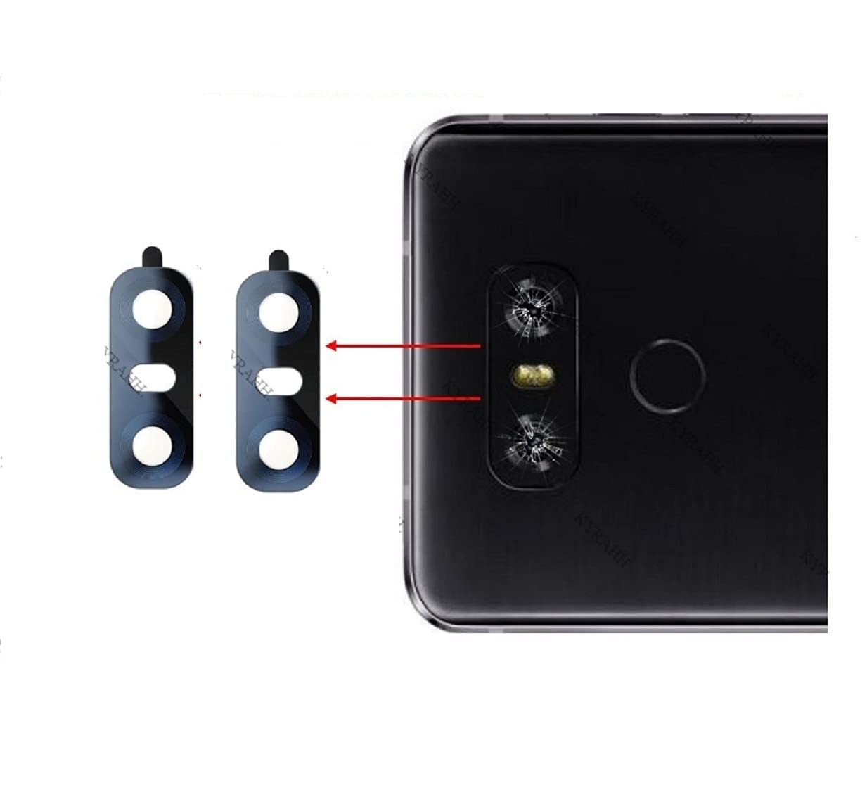 (Pack of 2) Kyrahh Back Rear Camera Glass Lens Replacement Spare Part for Mobile Phones (LG G6)-picture-13