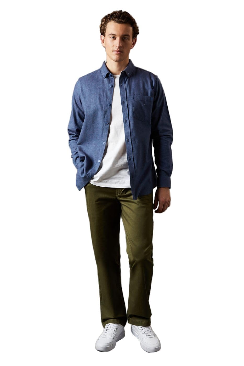 Debenhams Men's Khaki Premium Chino Trousers | Size: 40R