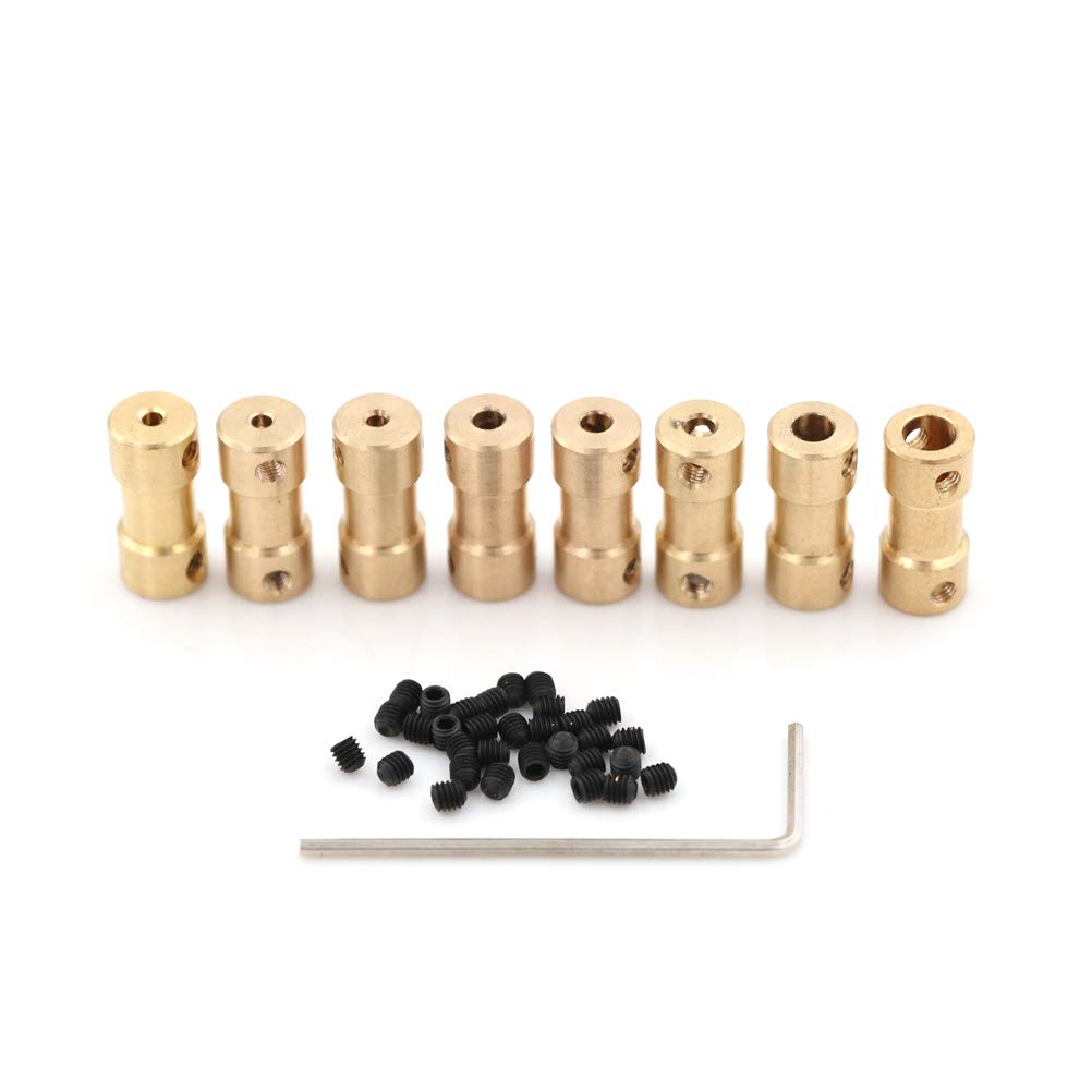 SUOFEILAIMU-PHONE CASE Metal Coupler Brass Flexible Shaft Coupling for Motor Transmission Connector (Inner Diameter : 5mm 5mm A8)