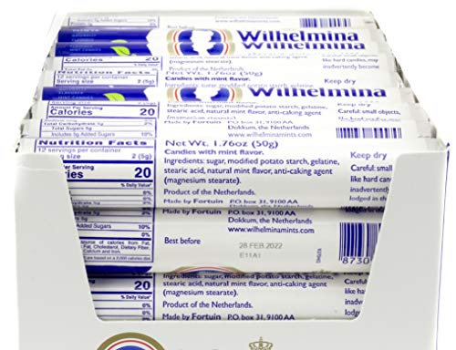 Fortuin Wilhelmina Peppermints - Rolls of 49 gr. / 1.7 Oz. (Pack of 36 in display)
