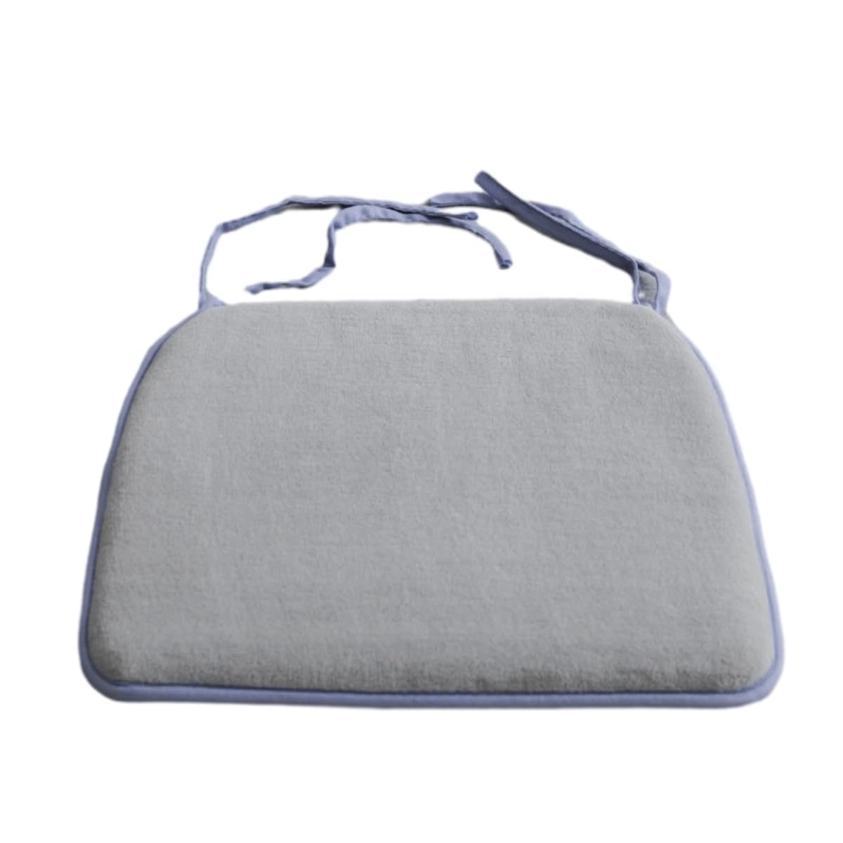 Soft Non Slip Coral Velvet Chair Cushion with Ties for Home Office Car Plush Dining Seat Mat in Light Grey