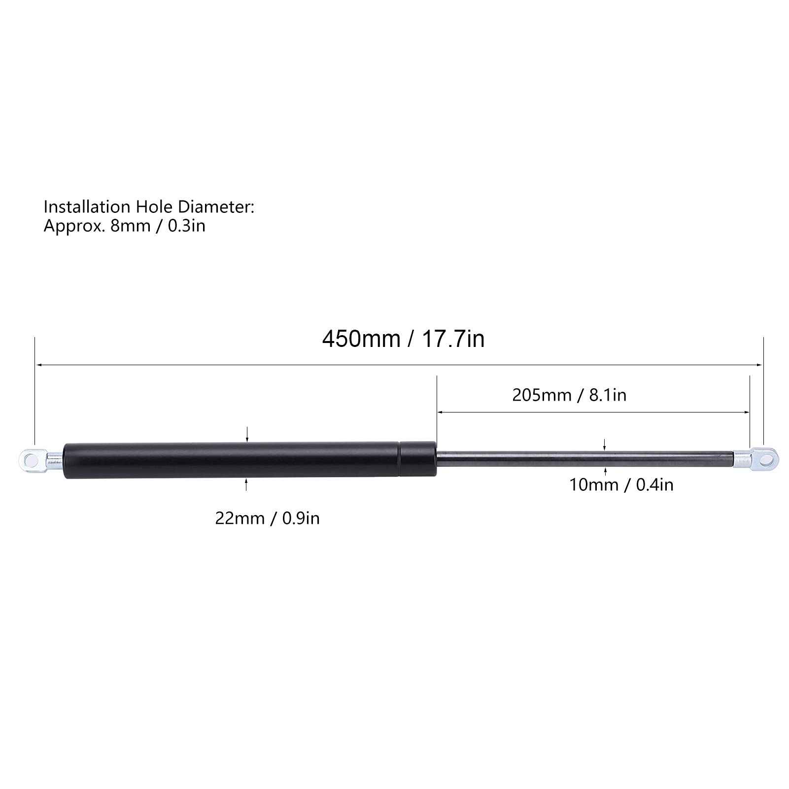 Asta Di Supporto Idraulico 300N - Per Cofano E Portellone Auto, Design Divisibile, Tubo In Acciaio