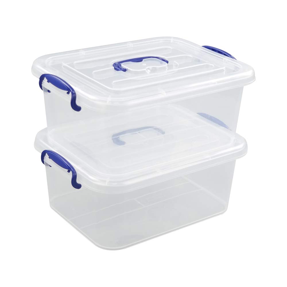 Bac transparent avec poignée bleu marine ergonomique pour trier