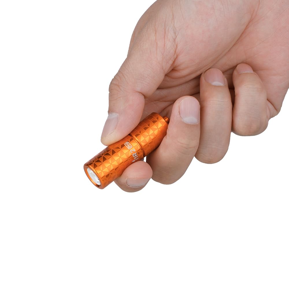 Torcia portachiavi ricaricabile da 180 lumen, portata 48 metri, impermeabile IPX7, regolazione luce bianca, arancione