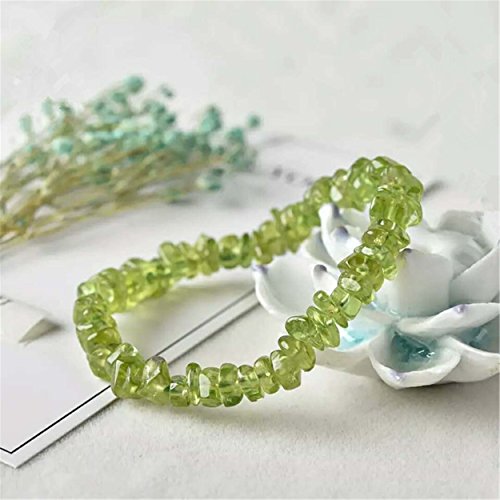 Green Natural Olivine Peridot Gemstone Crystal Bead Stretch Bracelet 6mm3