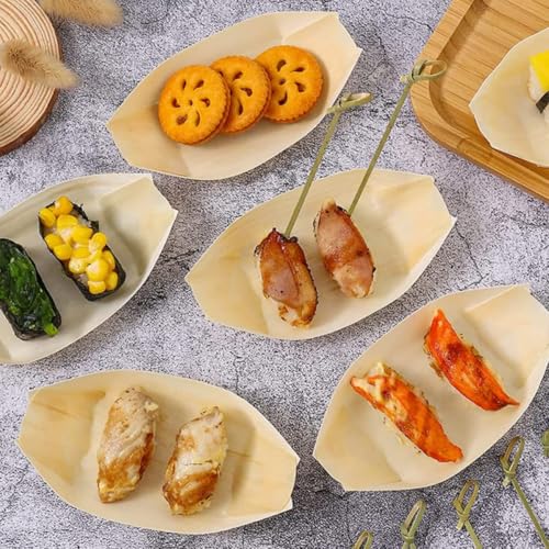 Platos de Madera para Sushi 200pcs 6x5cm miniatura 6