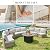 PaPaJet Patio Conversation Set, 11 Piece Half-Moon Sectional Round Patio Furniture Set with Large Storage Wedge Table Wicker Sofa Set, for Backyard Patio Garden